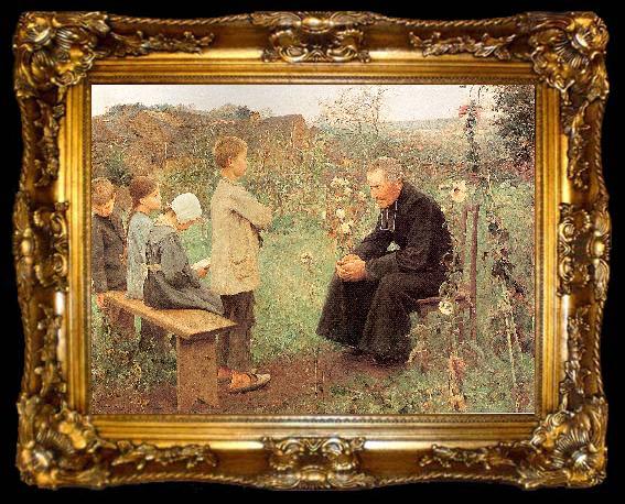 framed  Muenier, Jules-Alexis The Catechism Lesson, ta009-2